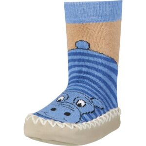 Playshoes soksloffen nijlpaard blauw Maat