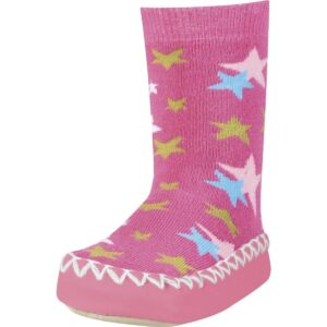 Playshoes soksloffen sterren fuchsia Maat