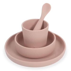 Jollein kinderserviesset Siliconen pale pink Maat