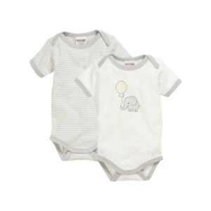 Playshoes Schnizler set 2 rompers korte mouw olifantje crème Maat