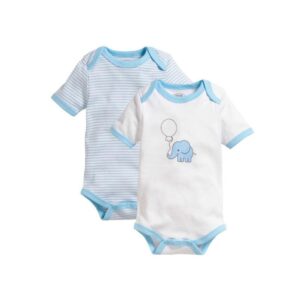 Playshoes Schnizler set 2 rompers korte mouw olifantje lichtblauw Maat