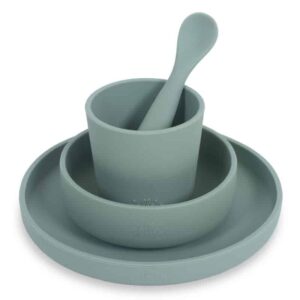 Jollein kinderserviesset Siliconen Ash green Maat