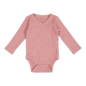 Little Dutch overslag romper lange mouw Rib Vintage Pink Maat