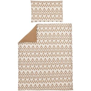 Meyco dekbedovertrek Ikat Uni Sand Toffee Maat