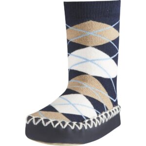 Playshoes soksloffen marine ruitje Maat