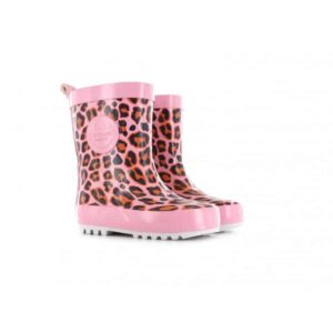 Shoesme regenlaarzen roze met all-over luipaardprint Maat